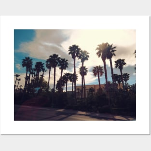 Palms blue sky clouds palm tree in Las Vegas Nevada Posters and Art